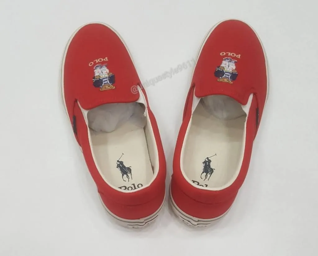 Nwt Polo Ralph Lauren Red Splatter Paint Teddy Bear Sneakers