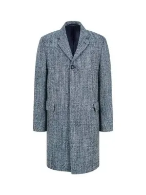 Overseas Station Season Big Chance 8 18 Patterned Wool Hidden Single Coat Blue Green 270369