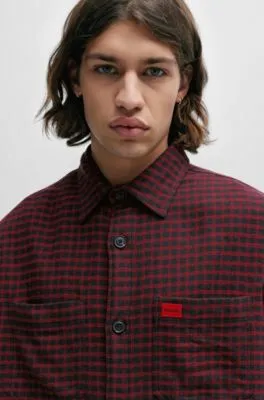 Oversize-fit shirt in checked cotton flannel