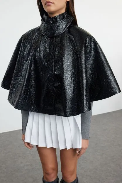 Oversize Shiny Cape Coat