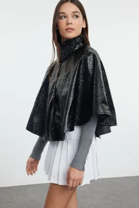 Oversize Shiny Cape Coat