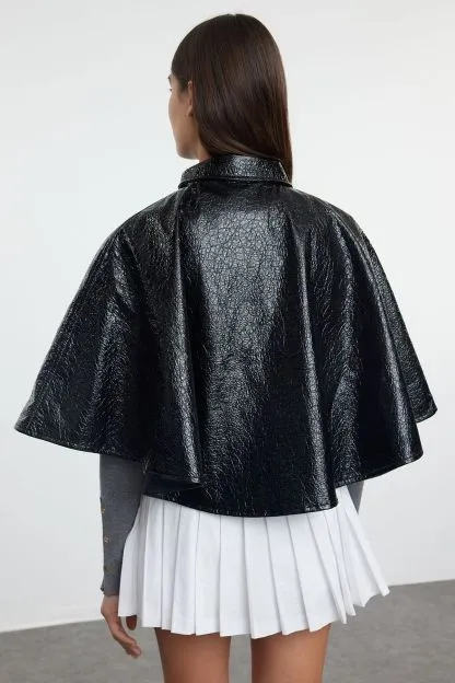 Oversize Shiny Cape Coat