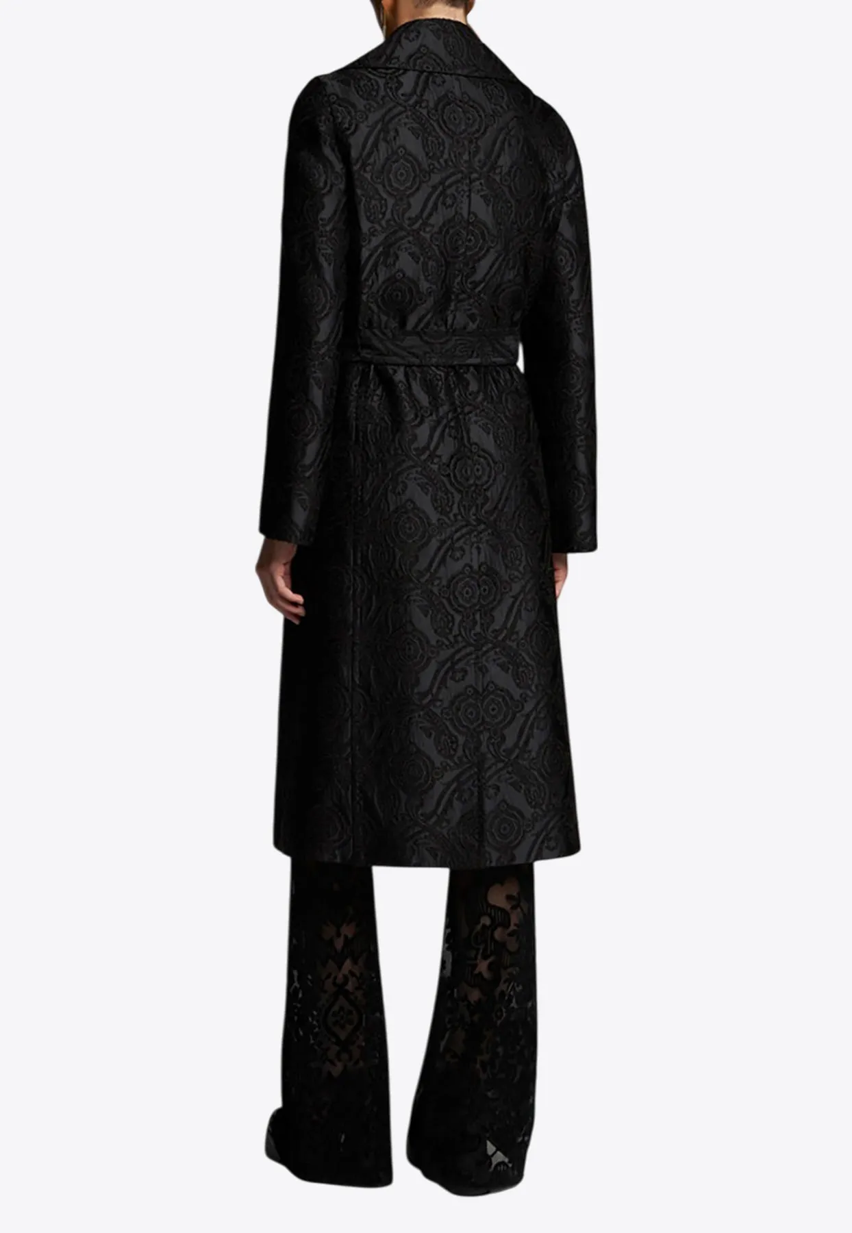 Paisley Jacquard Belted Coat