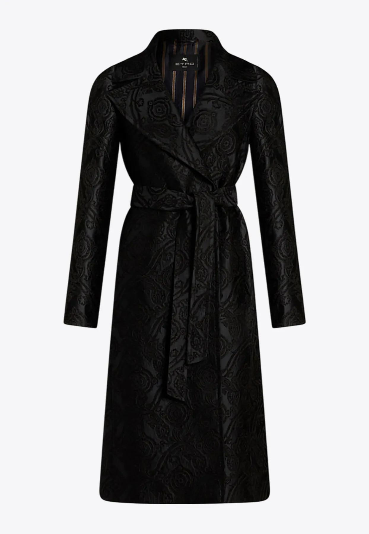 Paisley Jacquard Belted Coat