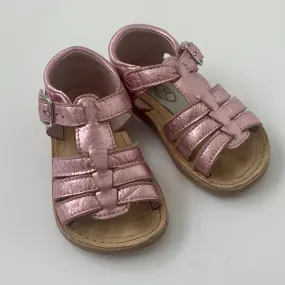 Papouelli Metallic Pink Dorrie Sandals: Size EU 22