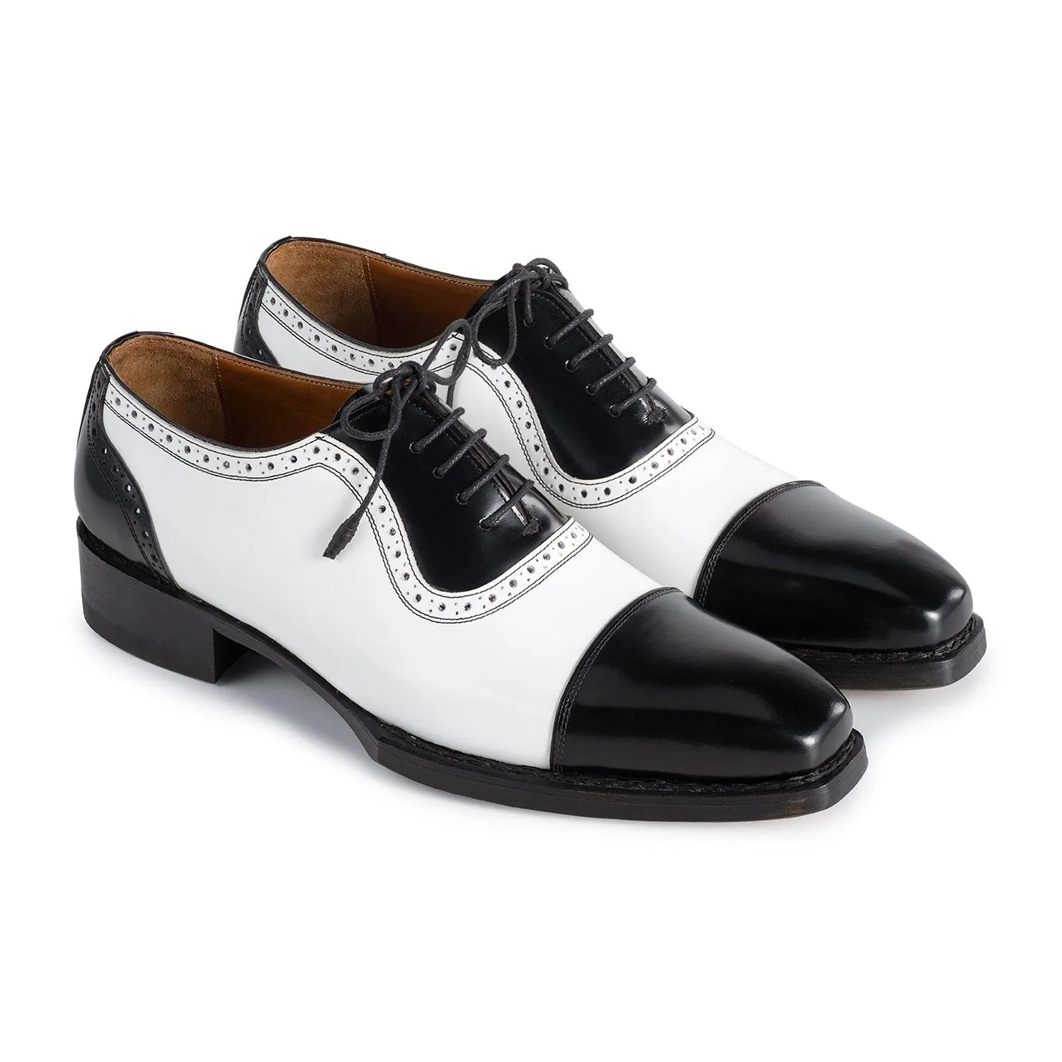 Paul Parkman Men's Shoes Calf-Skin Leather Cap-Toe Oxfords (PM6436)