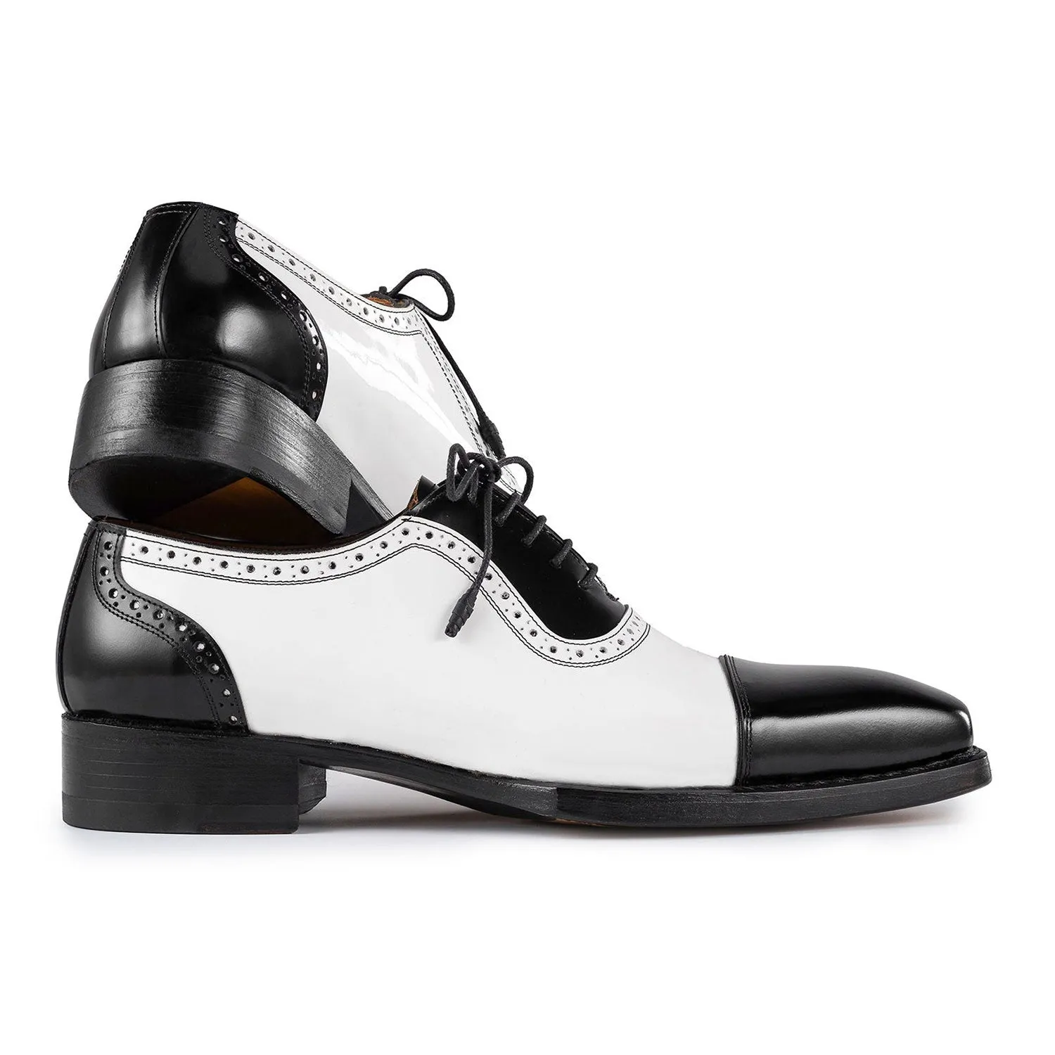 Paul Parkman Men's Shoes Calf-Skin Leather Cap-Toe Oxfords (PM6436)