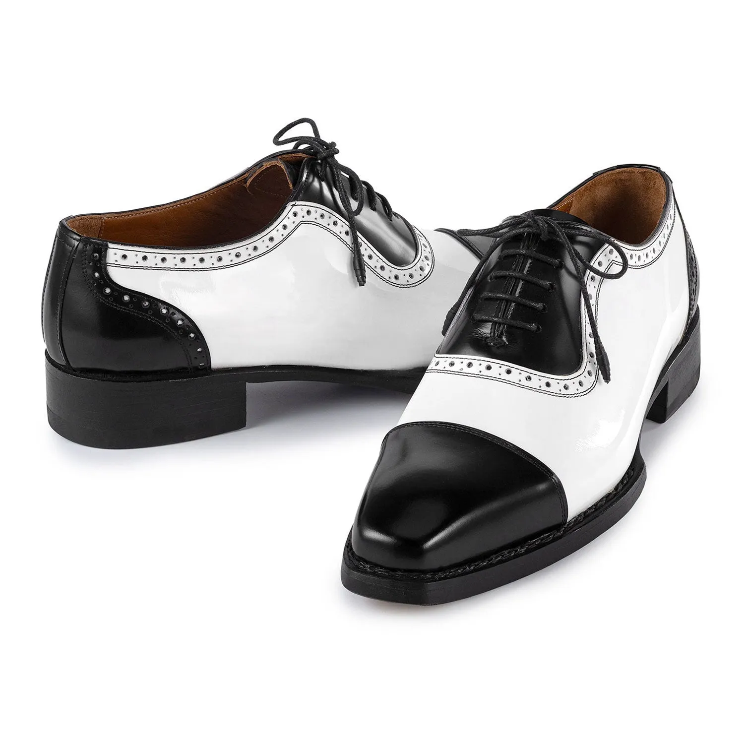 Paul Parkman Men's Shoes Calf-Skin Leather Cap-Toe Oxfords (PM6436)