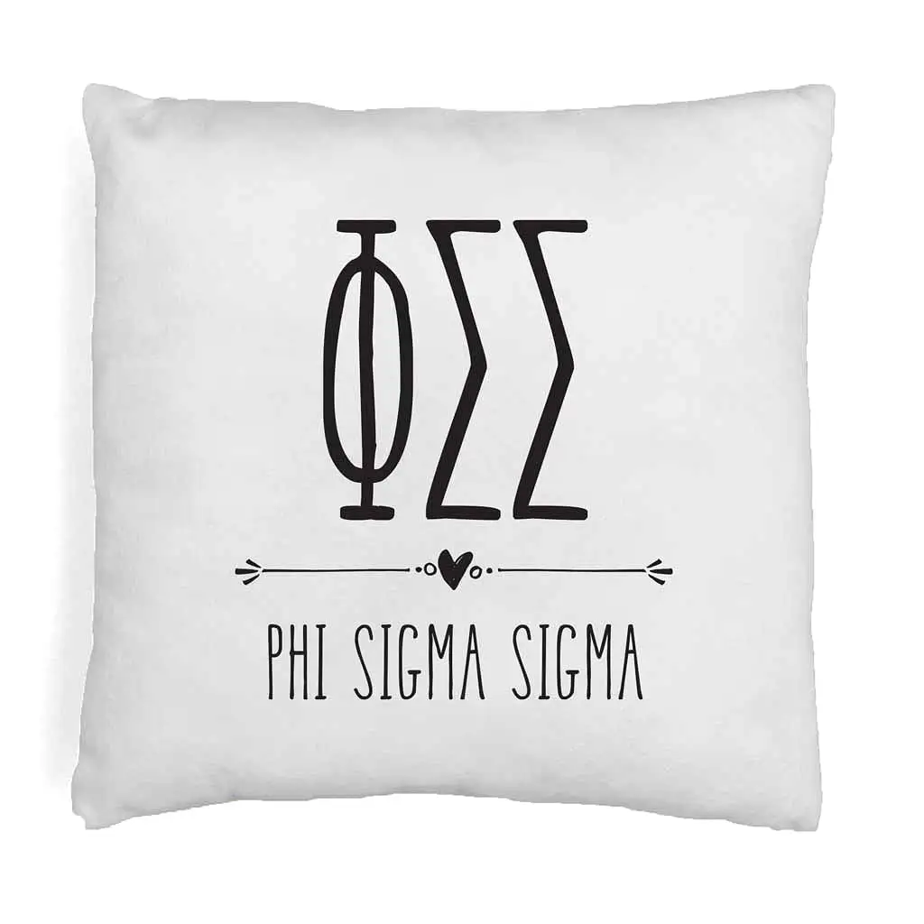 Phi Sigma Sigma Greek Boho Sorority Throw Pillow Cover for Dorm or Apartment