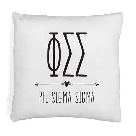 Phi Sigma Sigma Greek Boho Sorority Throw Pillow Cover for Dorm or Apartment