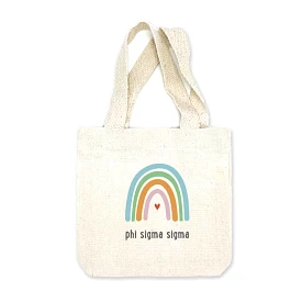 Phi Sigma Sigma Sorority Rainbow Mini Tote Gift Bag