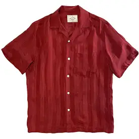 PORTUGUESE FLANNEL Cupro Bordeaux Shirt