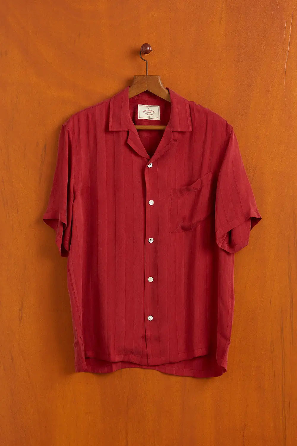 PORTUGUESE FLANNEL Cupro Bordeaux Shirt