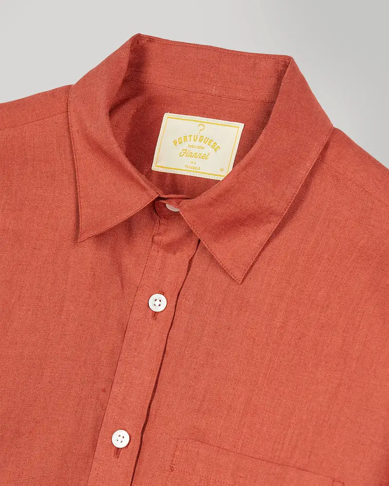 PORTUGUESE FLANNEL Linen Terracota Shirt