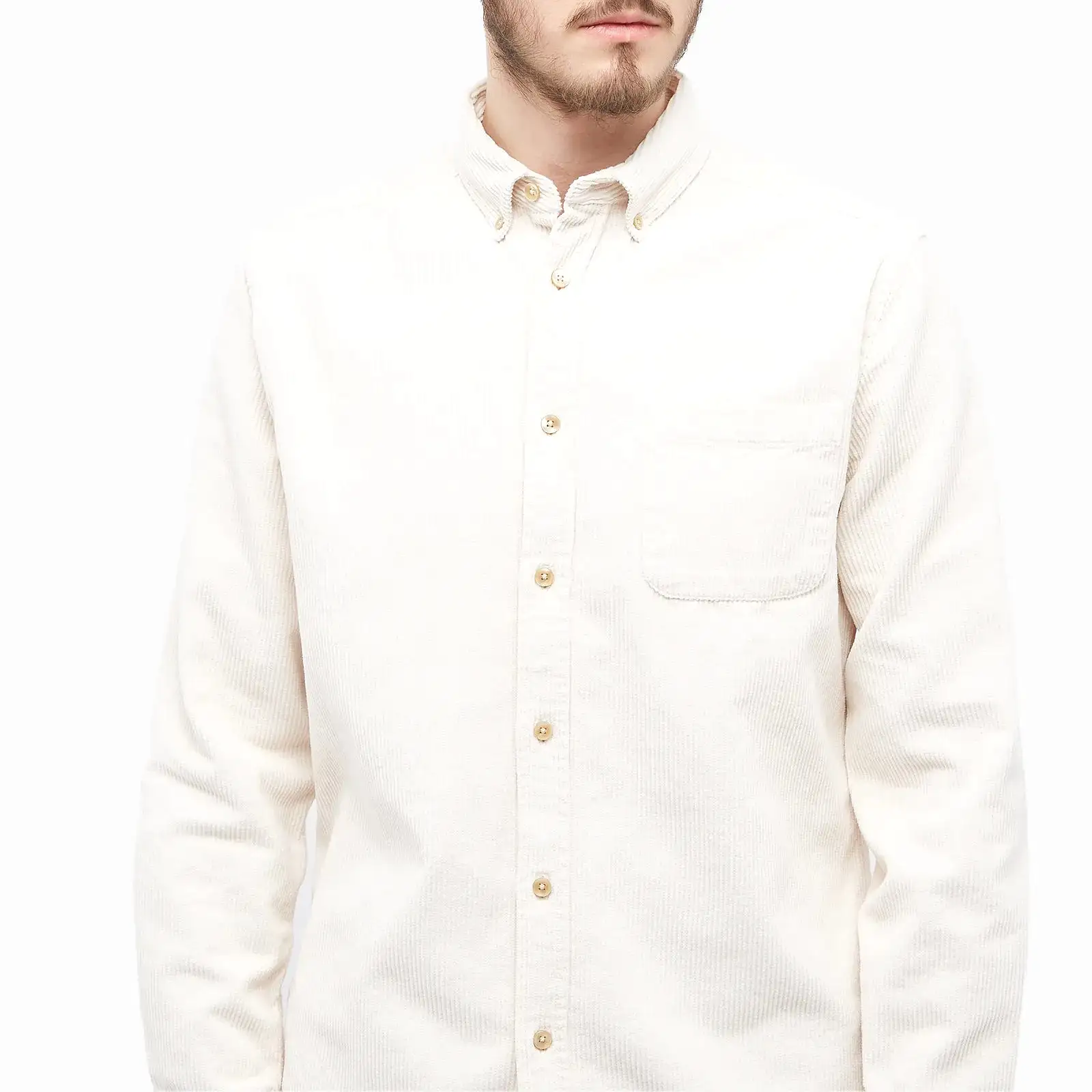 PORTUGUESE FLANNEL Lobo Ecru Corduroy Shirt