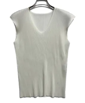 [Pre-owned] PLEATS PLEASE V-Neck Sleeveless Blouse PP13-FK262