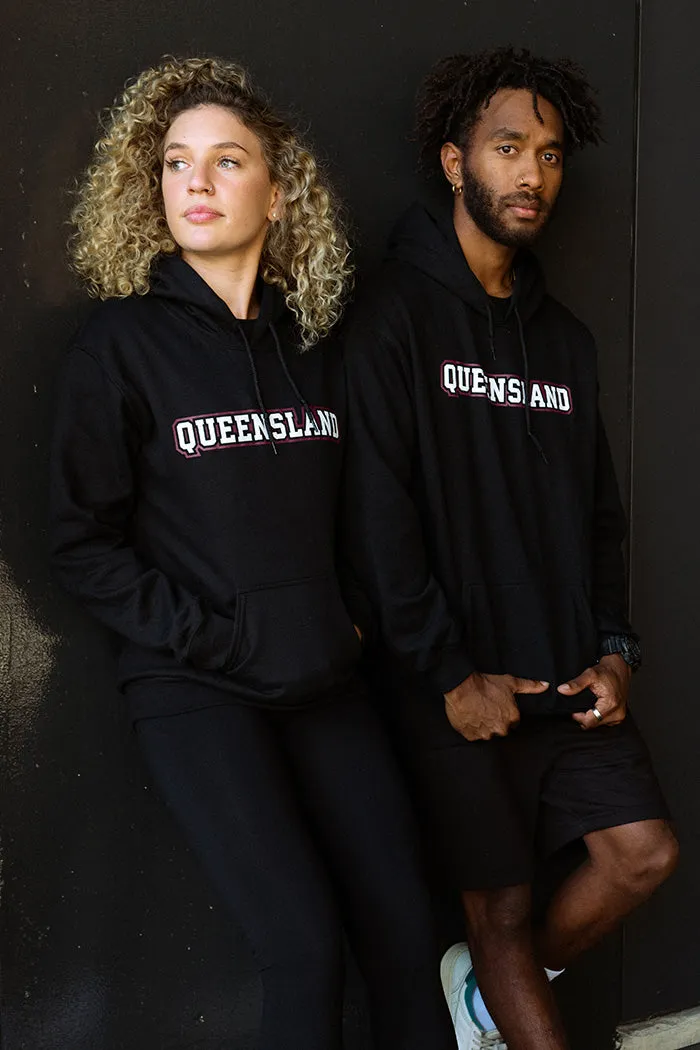 QLD Tribute Black Premium Cotton Blend Unisex Hoodie