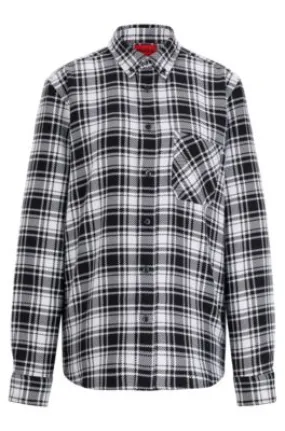 Relaxed-fit shirt in checked cotton flannel