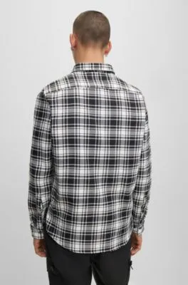 Relaxed-fit shirt in checked cotton flannel