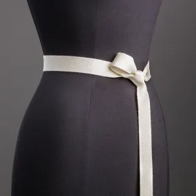 Ribbon Belt, Narrow - Ivory