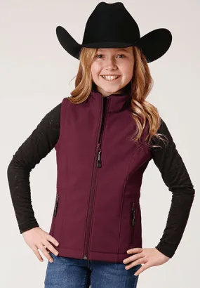 Roper Girl's Hi Tech Fleece Wine Soft Shell Vest 298-0781-6146