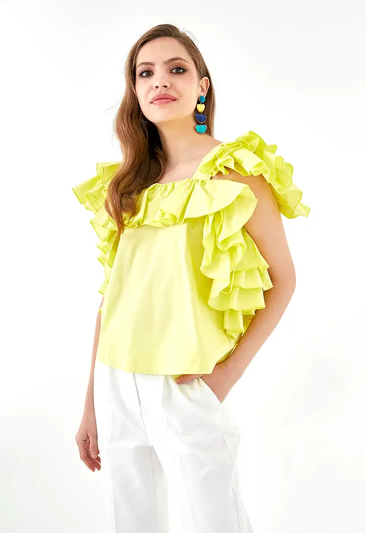 Ruffle Sleeveless Blouse