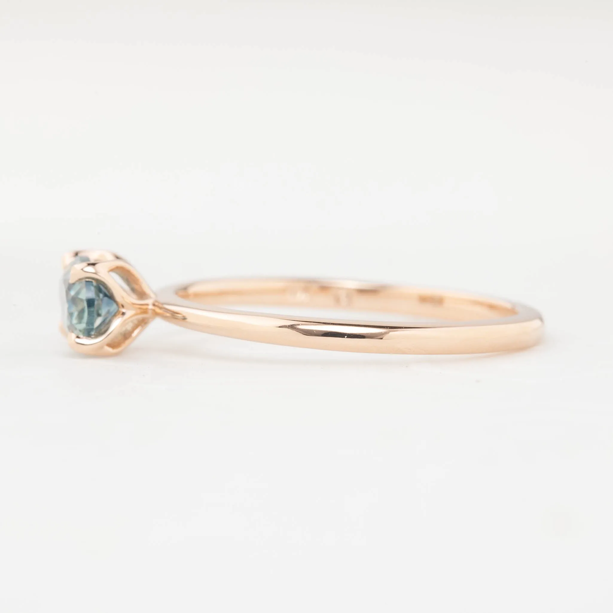 Sara Ring 0.86ct Light Blue East West Montana Sapphire, 14k Rose Gold (One of a kind)