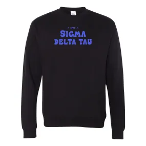 #Sigma Delta Tau Crewneck Sweatshirt, Bubble Print Design