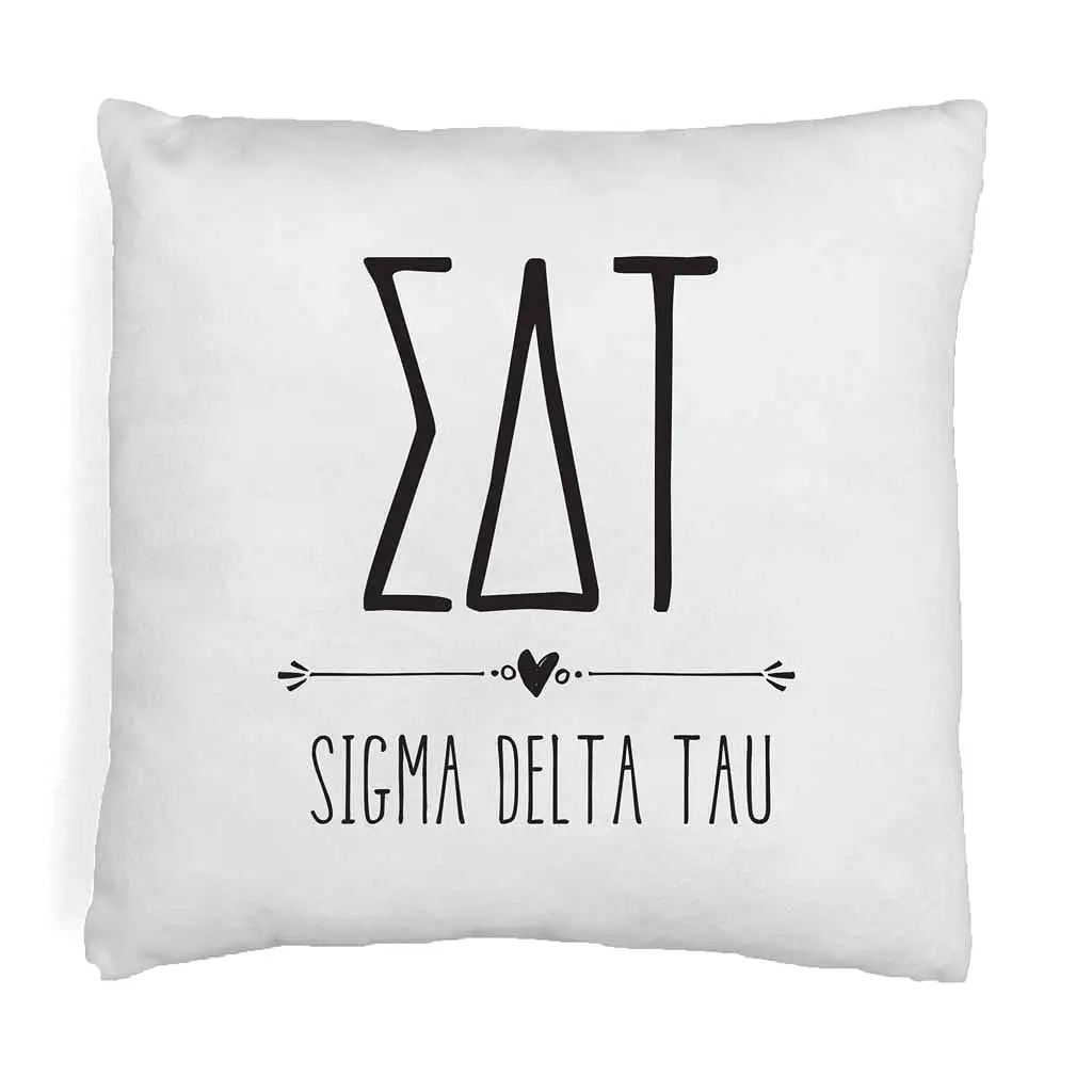 Sigma Delta Tau Greek Boho Sorority Throw Pillow Cover for Dorm or Apartment