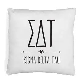 Sigma Delta Tau Greek Boho Sorority Throw Pillow Cover for Dorm or Apartment