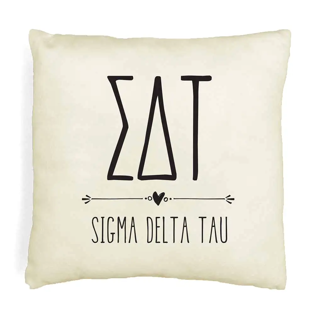 Sigma Delta Tau Greek Boho Sorority Throw Pillow Cover for Dorm or Apartment