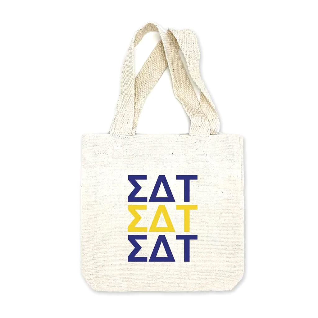 Sigma Delta Tau Sorority Greek Letters Mini Tote Gift Bag