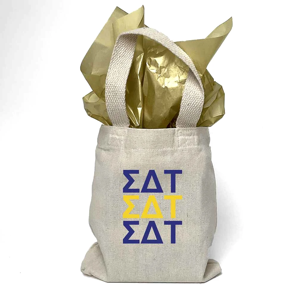 Sigma Delta Tau Sorority Greek Letters Mini Tote Gift Bag