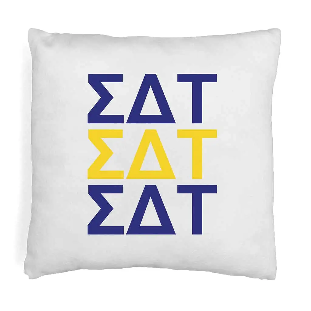 Sigma Delta Tau Throw Pillow Cover with Greek Letters