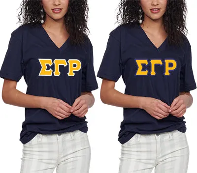 Sigma Gamma Rho Sorority V-Neck Shirt (2-Pack) - Bella 3005 - TWILL