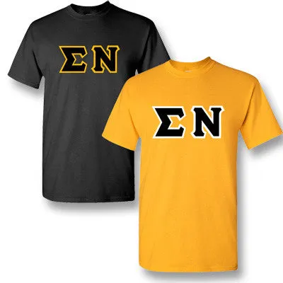 Sigma Nu Lettered T-Shirt, 2-Pack Bundle Deal - TWILL