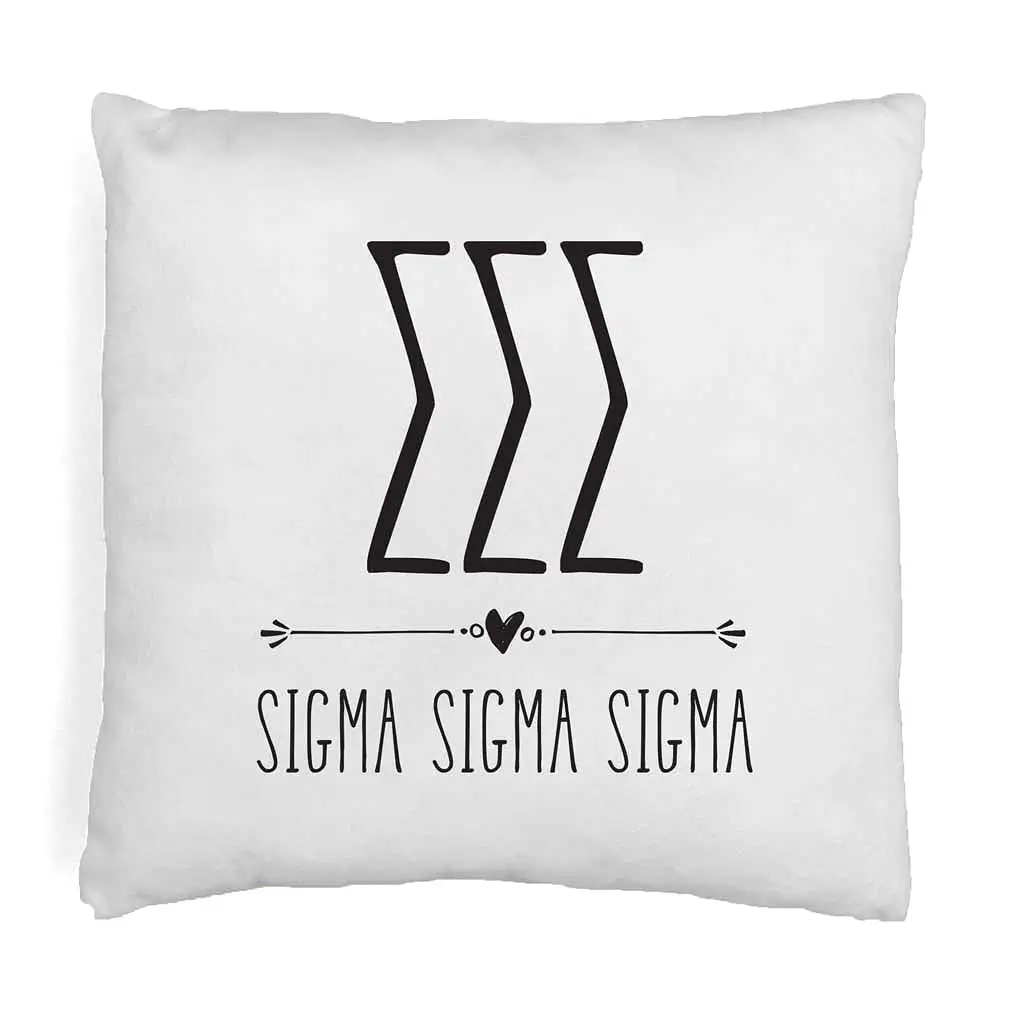 Sigma Sigma Sigma Greek Boho Sorority Throw Pillow Cover for Dorm or Apartment