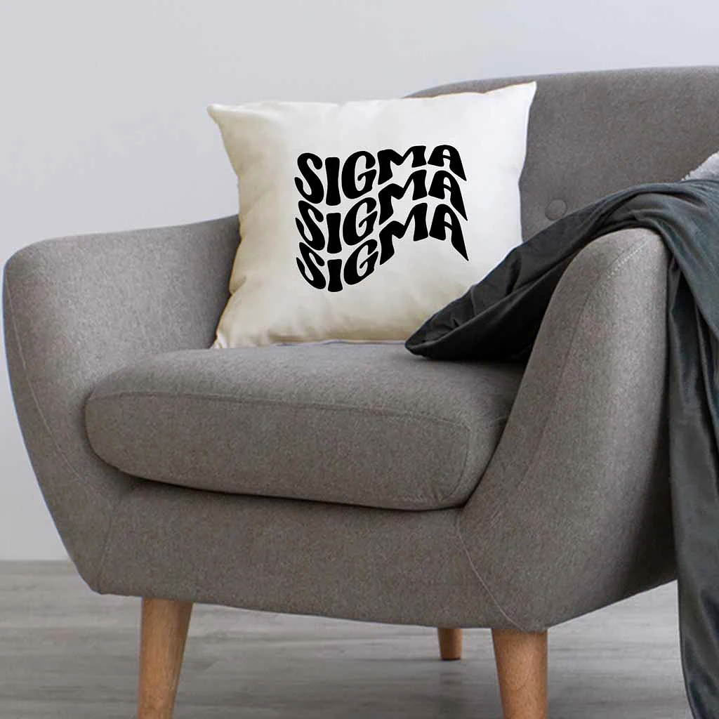 Sigma Sigma Sigma Greek Mod Design on a Sorority Throw Pillow Cover for Dorm Room or Apartment Decor