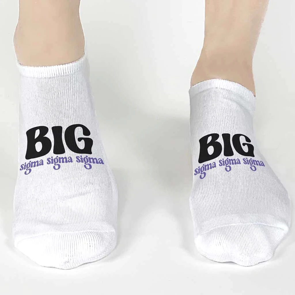 Sigma Sigma Sigma No Show Socks for Bigs and Littles