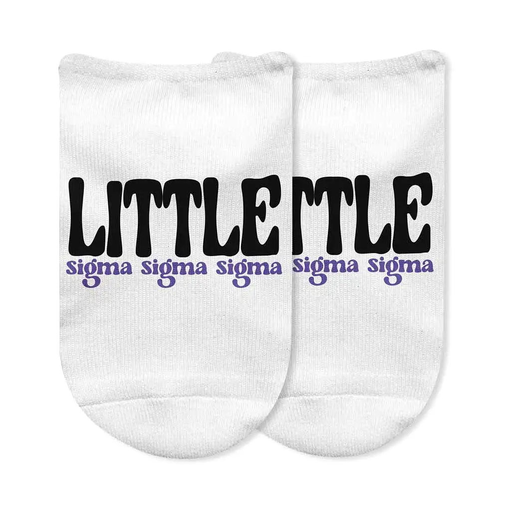 Sigma Sigma Sigma No Show Socks for Bigs and Littles