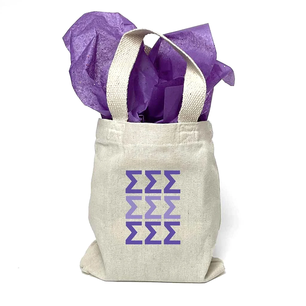 Sigma Sigma Sigma Sorority Greek Letters Mini Tote Gift Bag