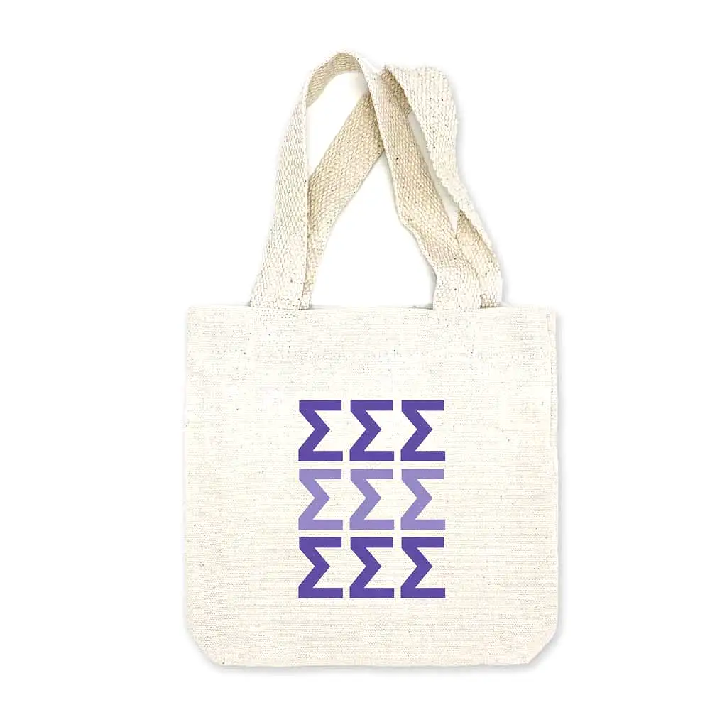 Sigma Sigma Sigma Sorority Greek Letters Mini Tote Gift Bag