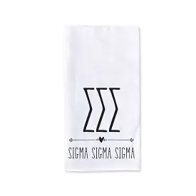 Sigma Sigma Sigma Sorority Kitchen Towel with Boho Design