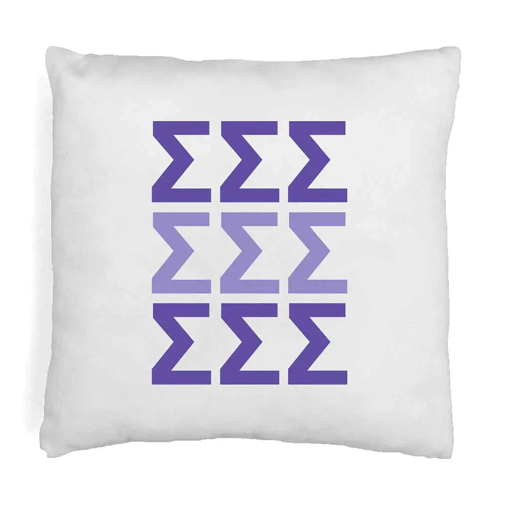 Sigma Sigma Sigma Throw Pillow Cover with Greek Letters