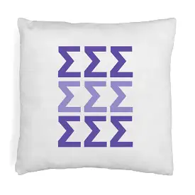 Sigma Sigma Sigma Throw Pillow Cover with Greek Letters