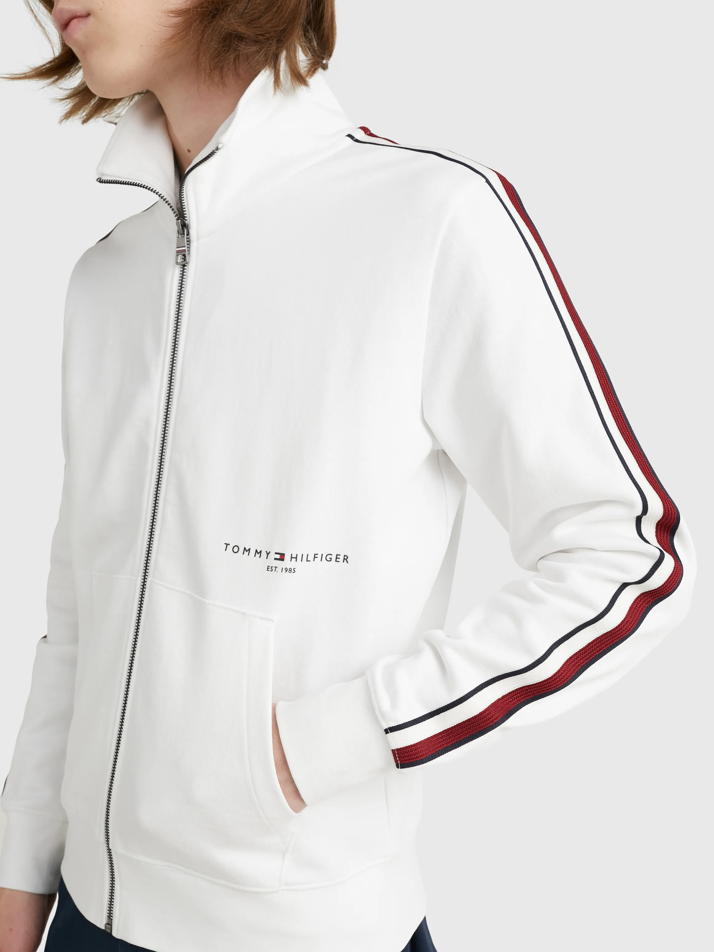 Signature Tape Zip-Thru Sweatshirt | Sweatshirts & Hoodies | Tommy Hilfiger