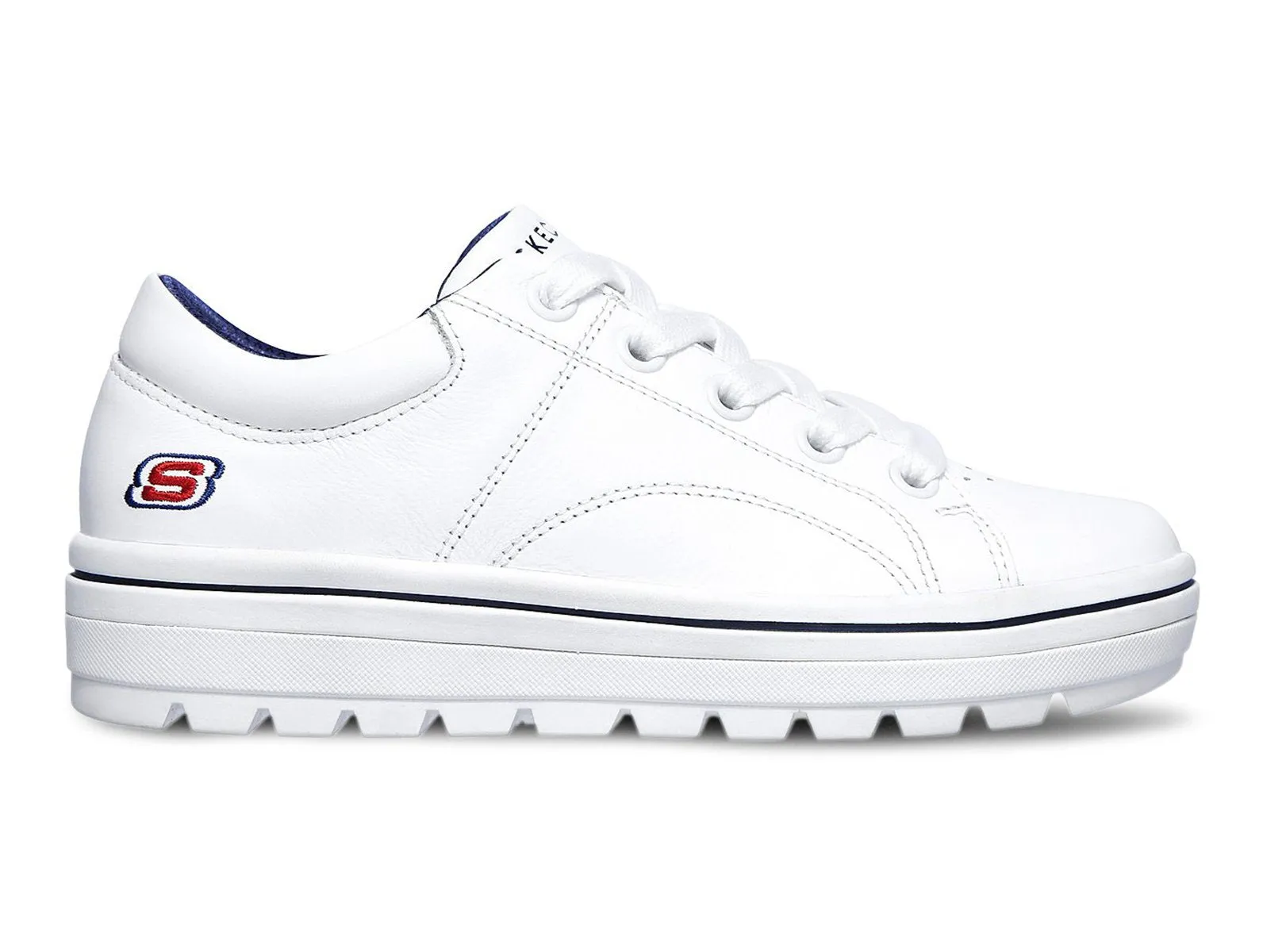 SKECHERS WOMEN'S STREET CLEAT BRING IT BACK - WHITE/RED