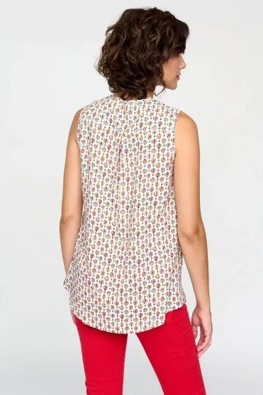 Sleeveless Geometric Print Ontur Blouse - Multi/Natural - Ontur