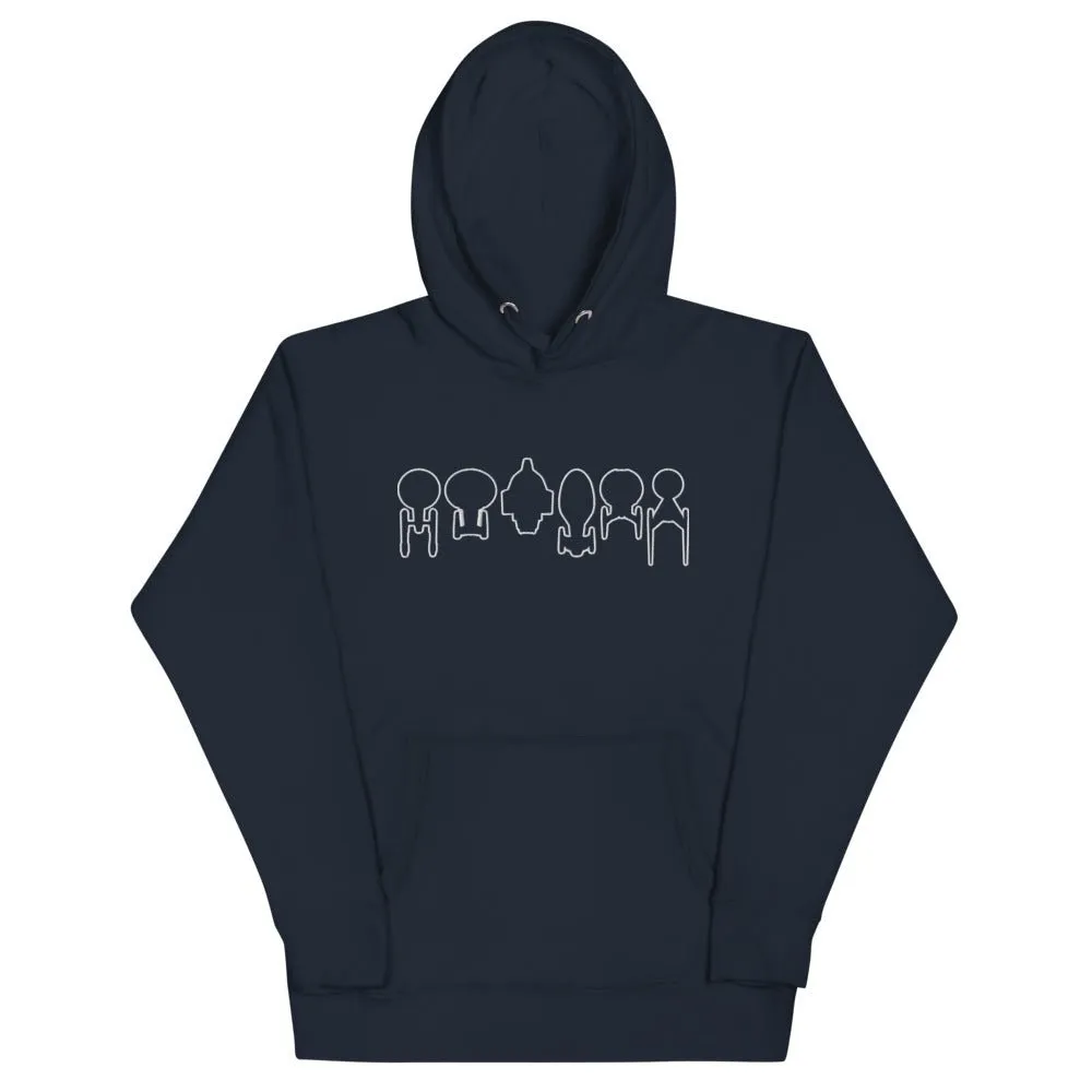 Star Trek Ships Outline Embroidered Hoodie