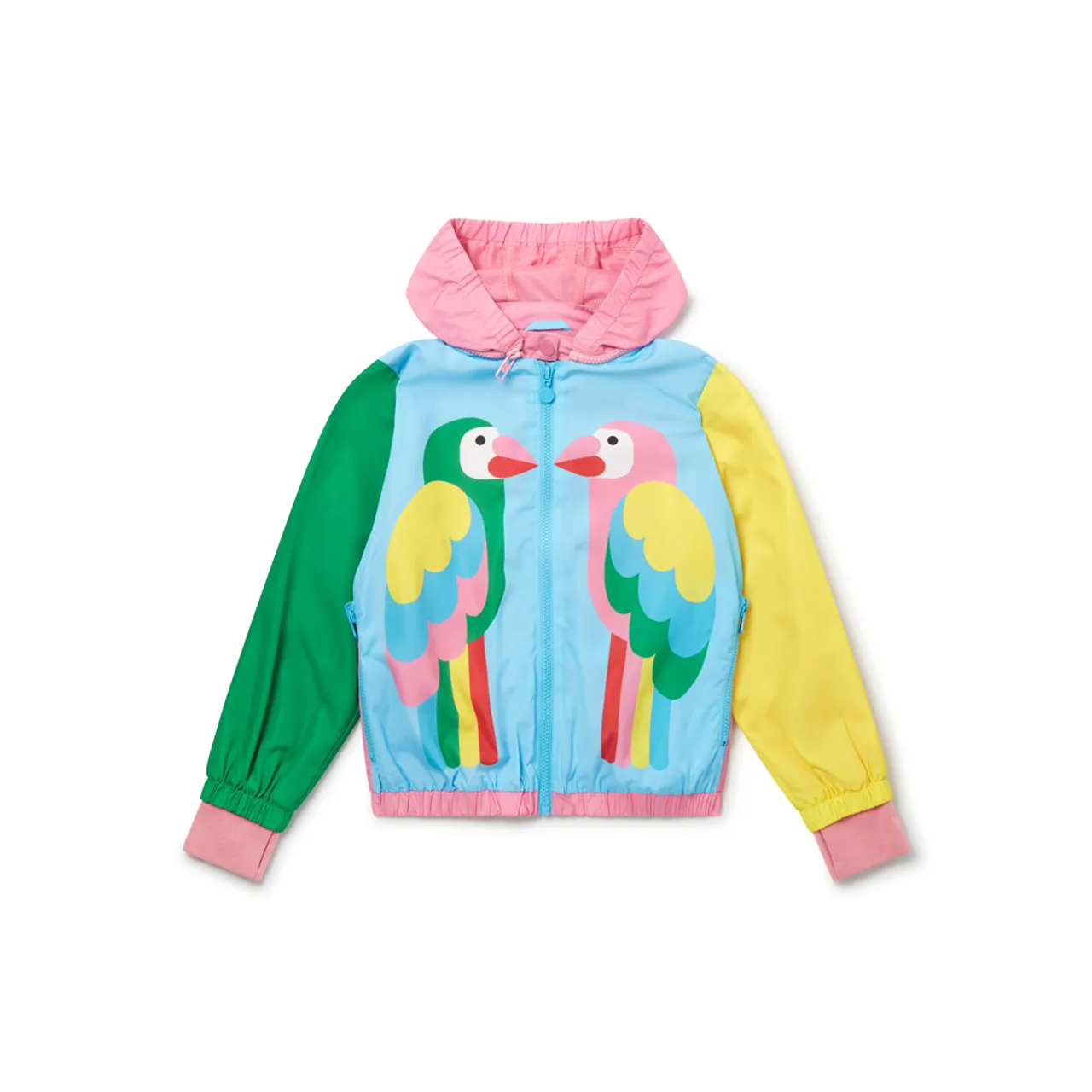 Stella McCartney Kids Double Parrot Print Hooded Jacket